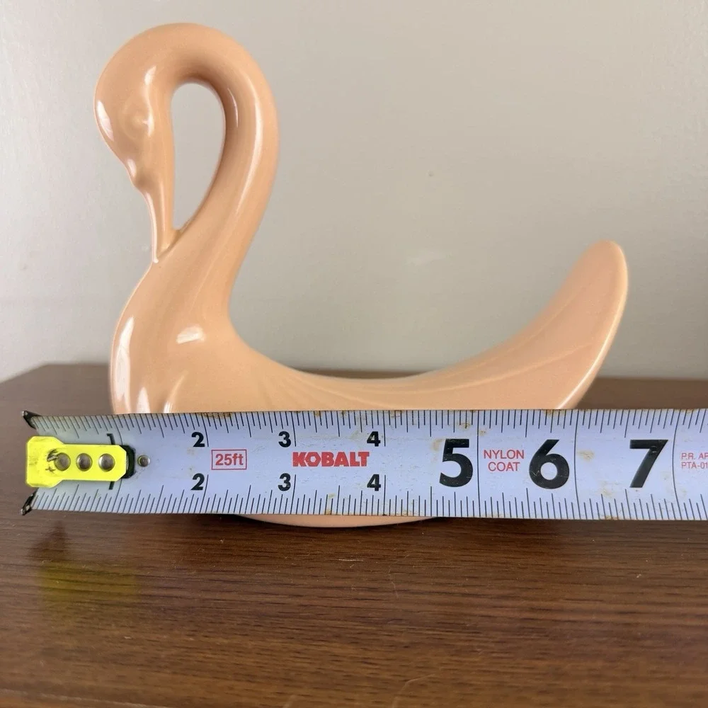 Vintage Pink Ceramic Swan Washcloth Holder Bathroom Vanity Decor